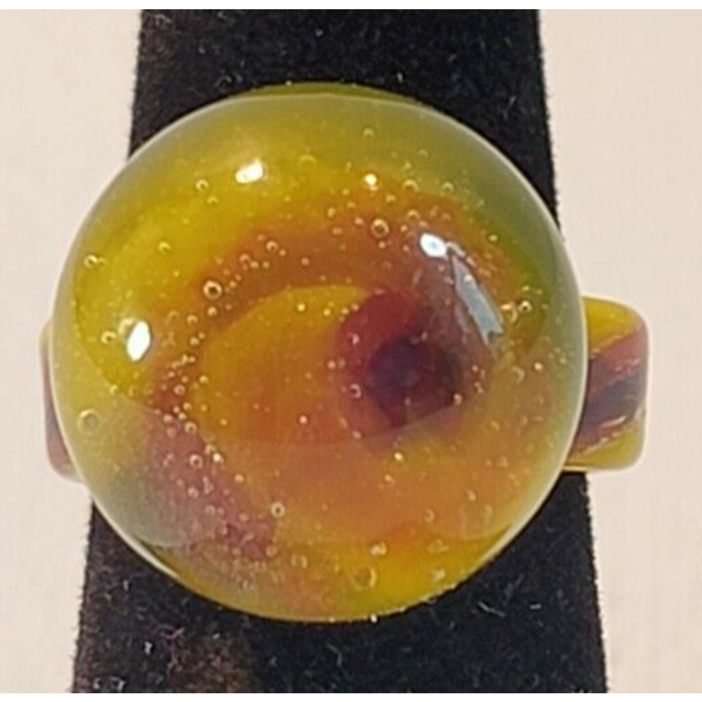 Vintage Hand Blown Murano Glass Ring Size 6 1/2